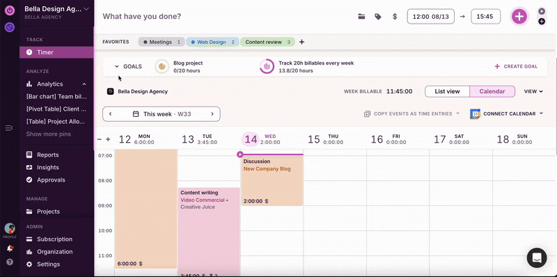 Assessing goals for team members