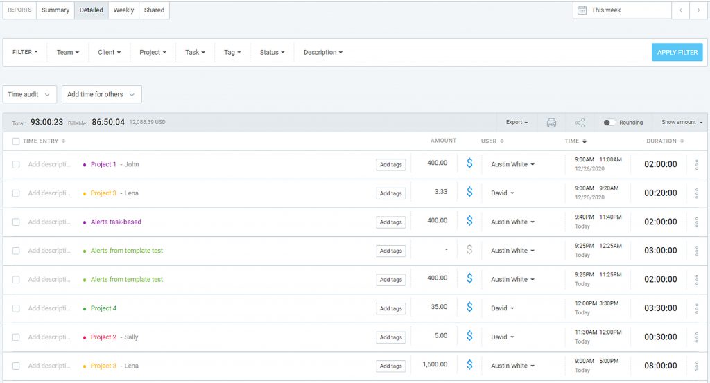 Clockify timesheet app detailed