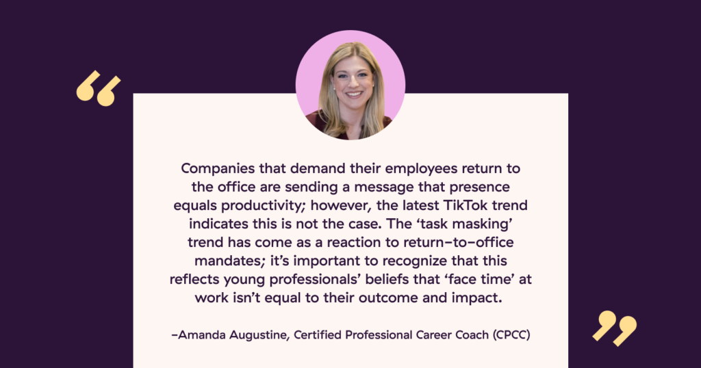 Amanda Augustine quote on return to office mandates