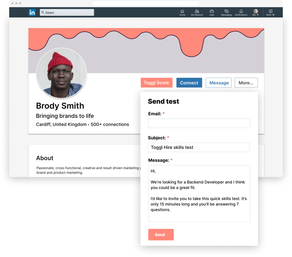 hiring passive candidates with Toggl Score, 2