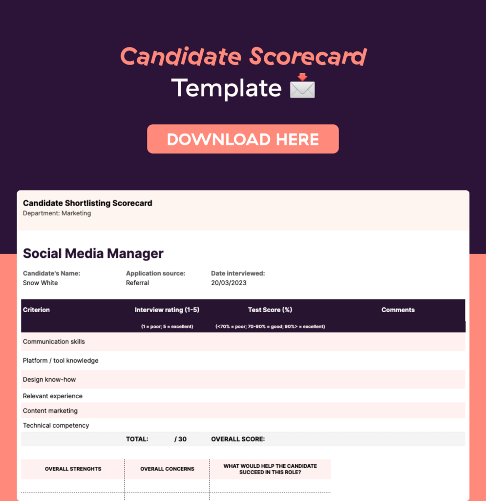 Candidate Scorecard Template Download