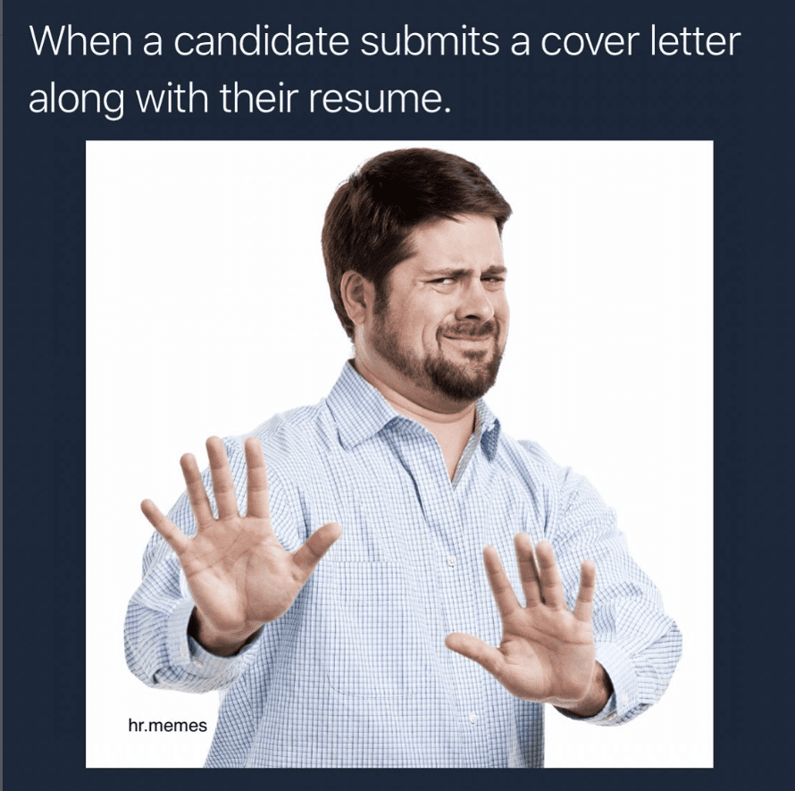 When a candidate submits a cover letter with the resume.