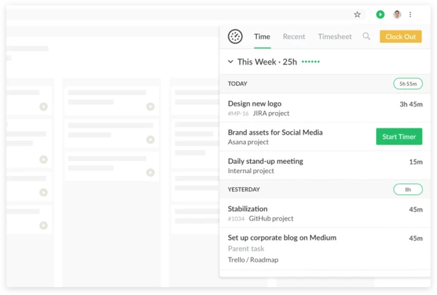 Everhour Chrome time tracking extension