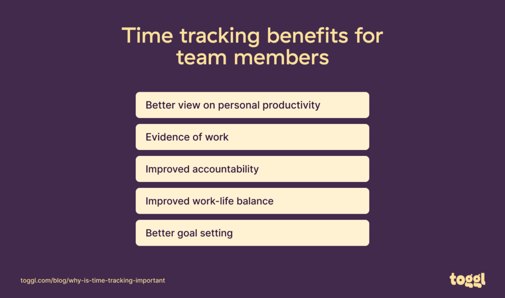 Time tracking benefits for team members