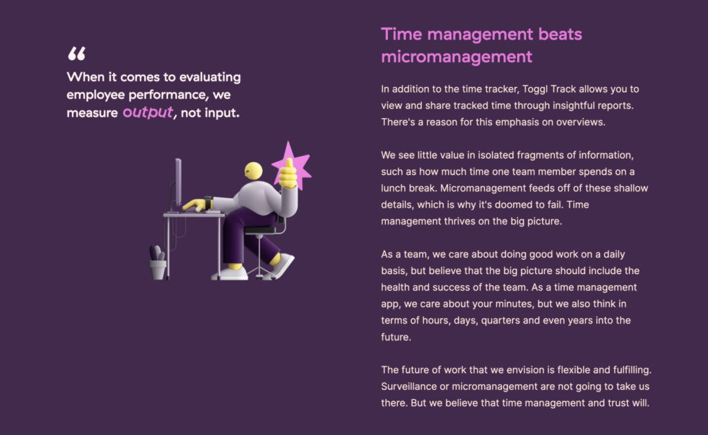 Toggl's anti-surveillance policy.