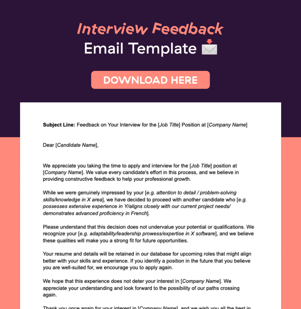 Interview Feedback Email Template