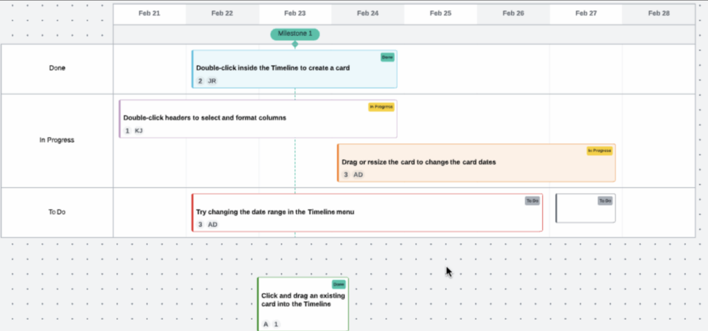 Lucidchart project timeline view