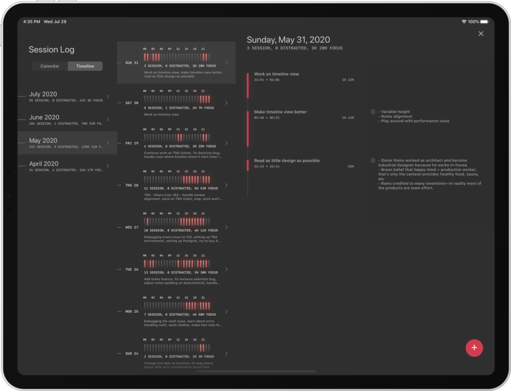 Session Pomodoro timer