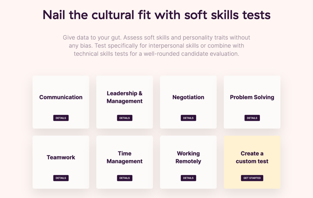 Skills testing for cultural fit