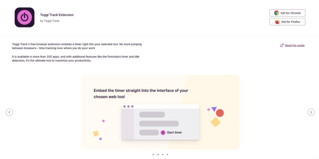 Toggl Track browser extension