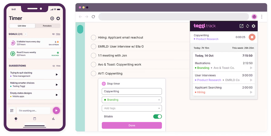 Track time anywhere Toggl